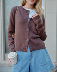 Ceres Nelly Long Sleeve Cardigan in Chocolate