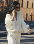 ESMAEE Mercer Bomber Jacket in Ivory