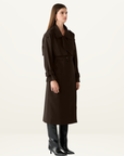 Esmaee Metro Trench Coat in Chocolate