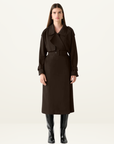 Esmaee Metro Trench Coat in Chocolate