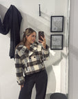Esmaee Ridder Coat in Brown and Grey