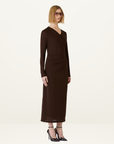 Esmaee Romane Midi Dress in Chocolate