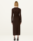 Esmaee Romane Midi Dress in Chocolate