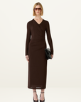Esmaee Romane Midi Dress in Chocolate