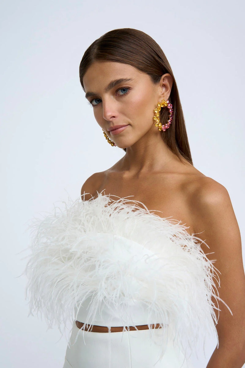 Francesca Feather Bustier IVORY By Johnny-By Johnny-Frolic Girls