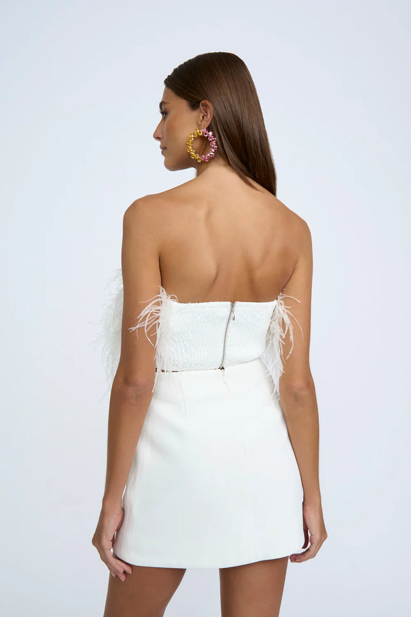 Francesca Feather Bustier IVORY By Johnny-By Johnny-Frolic Girls