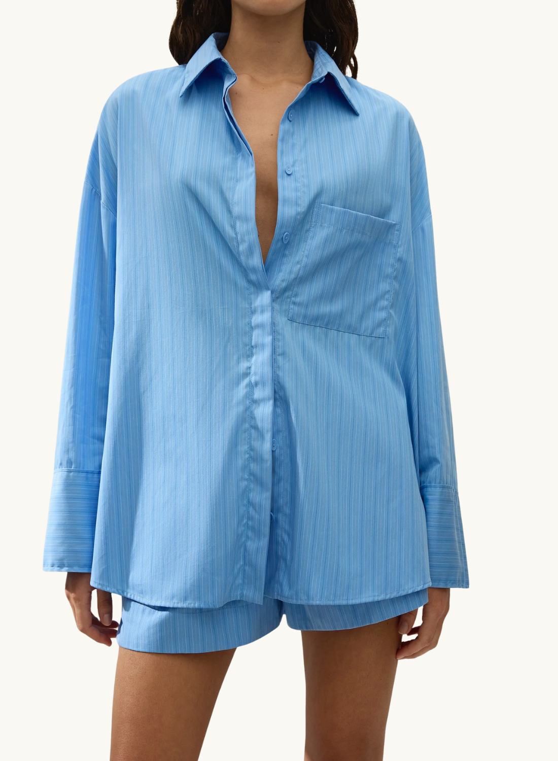 Faithfull Lonia Short in Mico Pinstripe Azul