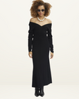 Monagz V Neck Long Sleeve Dress in BLACK Gestuz-Gestuz-Frolic Girls