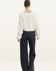 Safizg Cropped V Neck Sweater in IVORY Gestuz-Gestuz-Frolic Girls