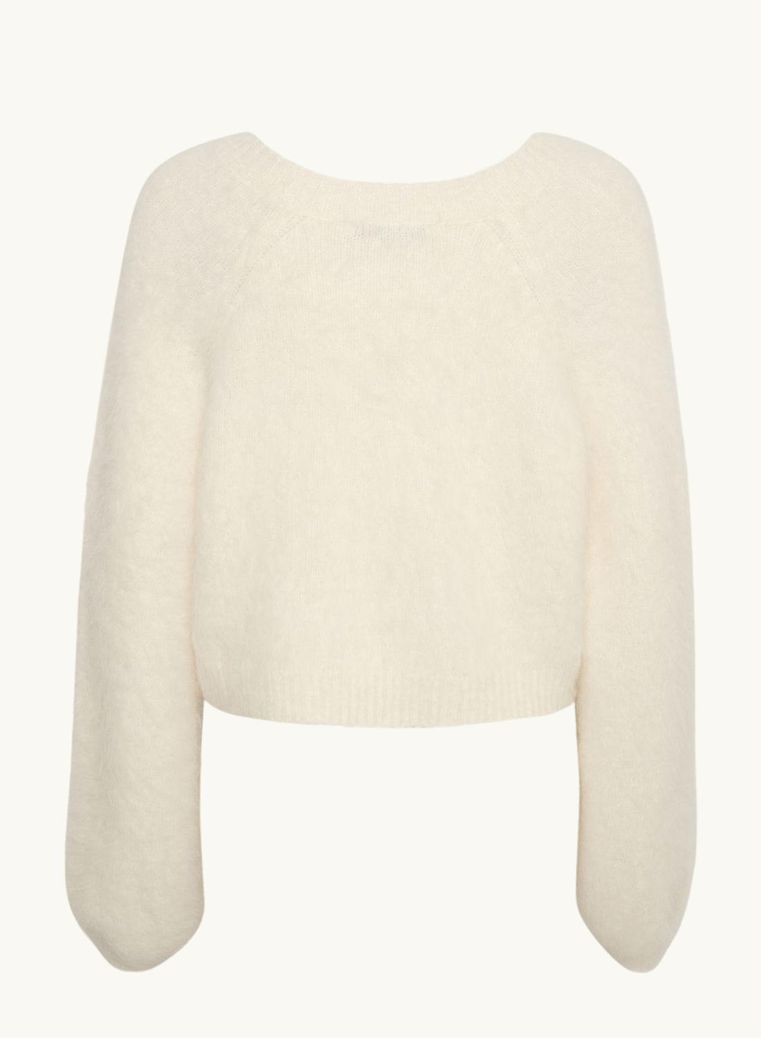 Safizg Cropped V Neck Sweater in IVORY Gestuz-Gestuz-Frolic Girls