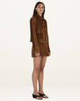 Hansen & Gretel Logan Suede Coat in TAN