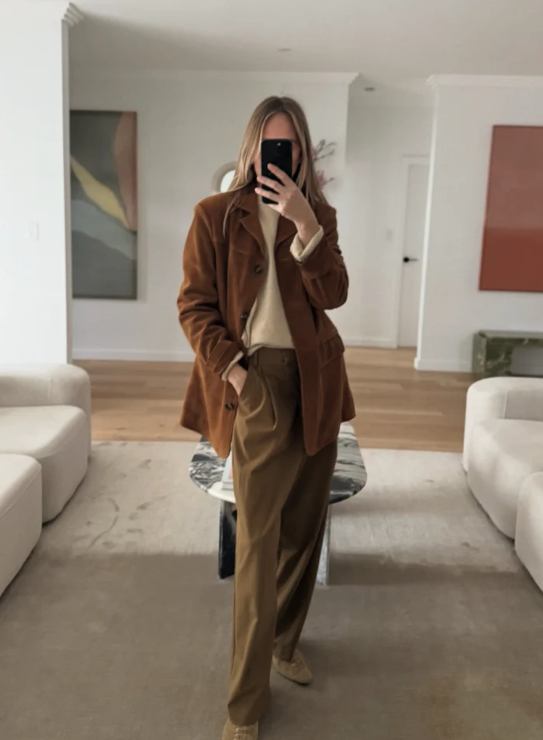 Hansen &amp; Gretel Logan Suede Coat in TAN