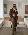 Hansen & Gretel Logan Suede Coat in TAN