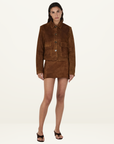 Hansen & Gretel Logan Suede Coat in TAN
