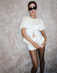 Hansen & Gretel Pellegrino Top in Pearl