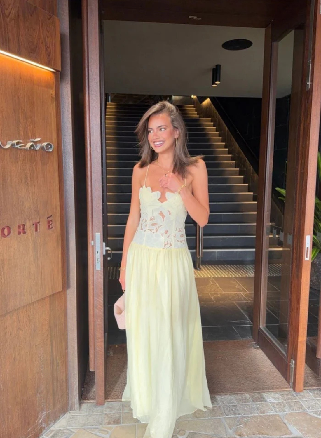 Hansen &amp; Gretel Stephanie Maxi Dress in Butter