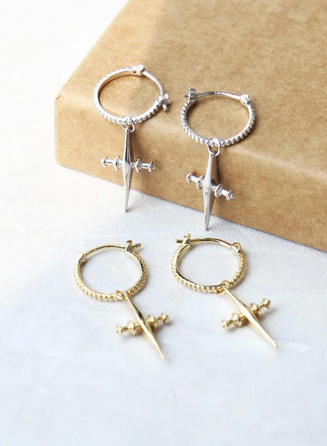 Hoop Drop Cross Earrings GOLD Smith-SMITH-Frolic Girls