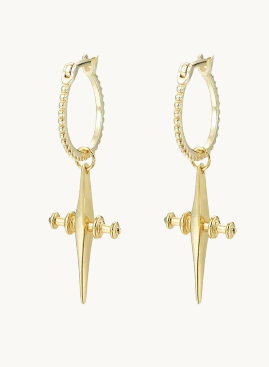 Hoop Drop Cross Earrings GOLD Smith-SMITH-Frolic Girls