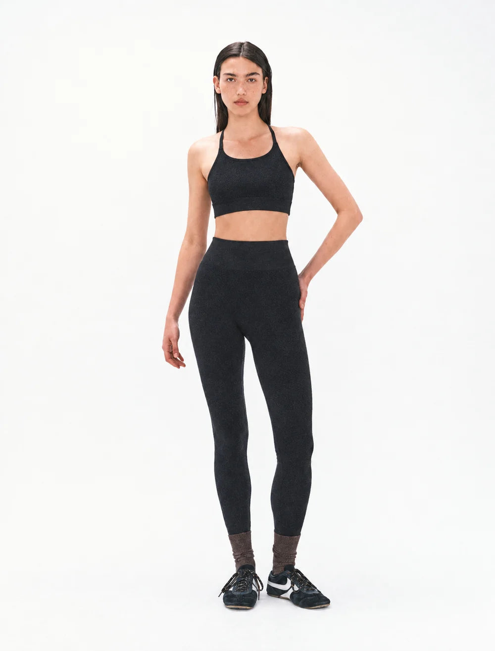 Nagnata Cross Back Wool Bralet in Black