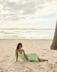 Isabelle Quinn Stella Maxi Slip Dress in Patina Green // COMING SOON