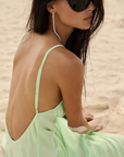Isabelle Quinn Stella Maxi Slip Dress in Patina Green // COMING SOON