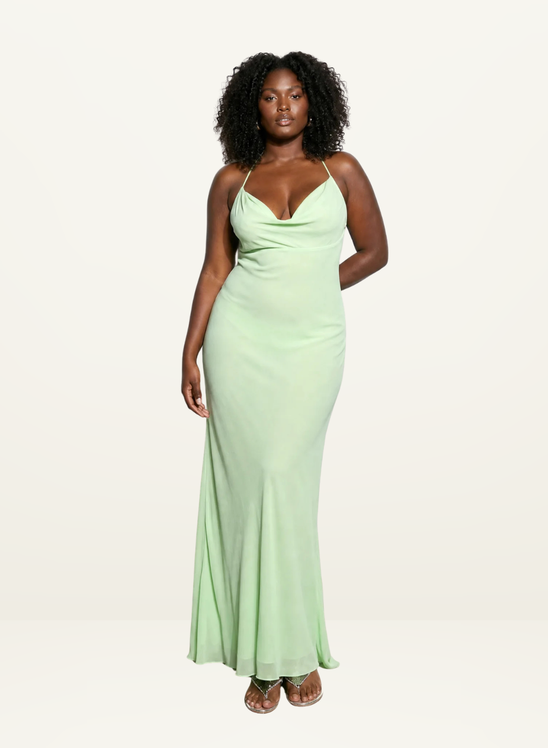 Isabelle Quinn Stella Maxi Slip Dress in Patina Green // COMING SOON