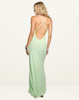 Isabelle Quinn Stella Maxi Slip Dress in Patina Green // COMING SOON