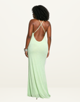 Isabelle Quinn Stella Maxi Slip Dress in Patina Green // COMING SOON