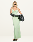 Isabelle Quinn Stella Maxi Slip Dress in Patina Green // COMING SOON
