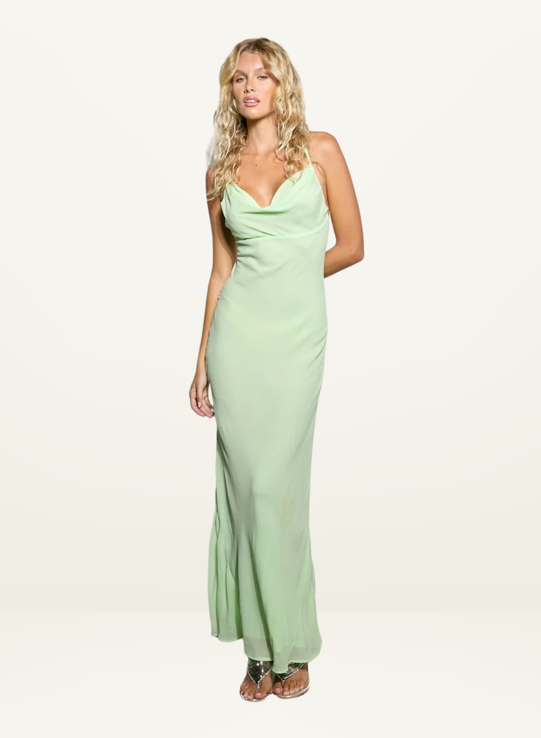 Isabelle Quinn Stella Maxi Slip Dress in Patina Green // COMING SOON