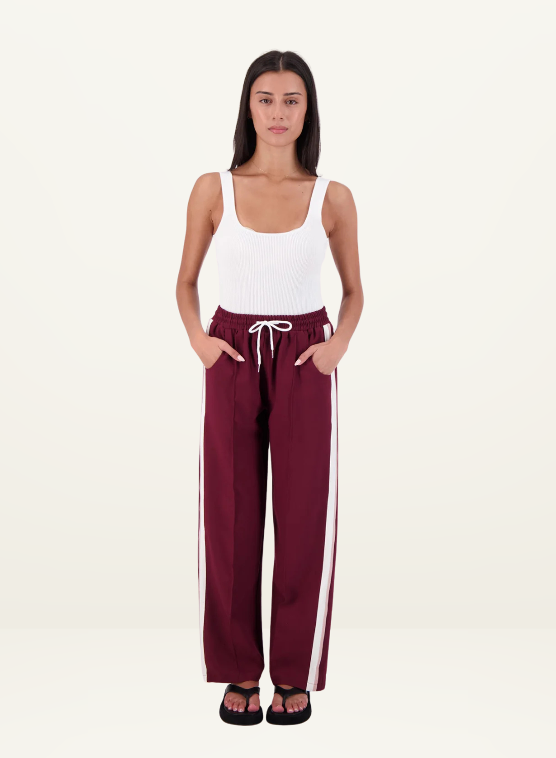 Jasmine Alexa Cassis Trouser in PLUM