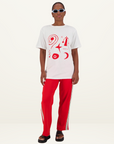 Jasmine Alexa Miro Tshirt in IVORY RED PRINT