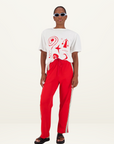 Jasmine Alexa Miro Tshirt in IVORY RED PRINT