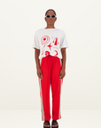 Jasmine Alexa Miro Tshirt in IVORY RED PRINT