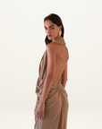 Johansen Nala Gown Dress in Shimmer Camel