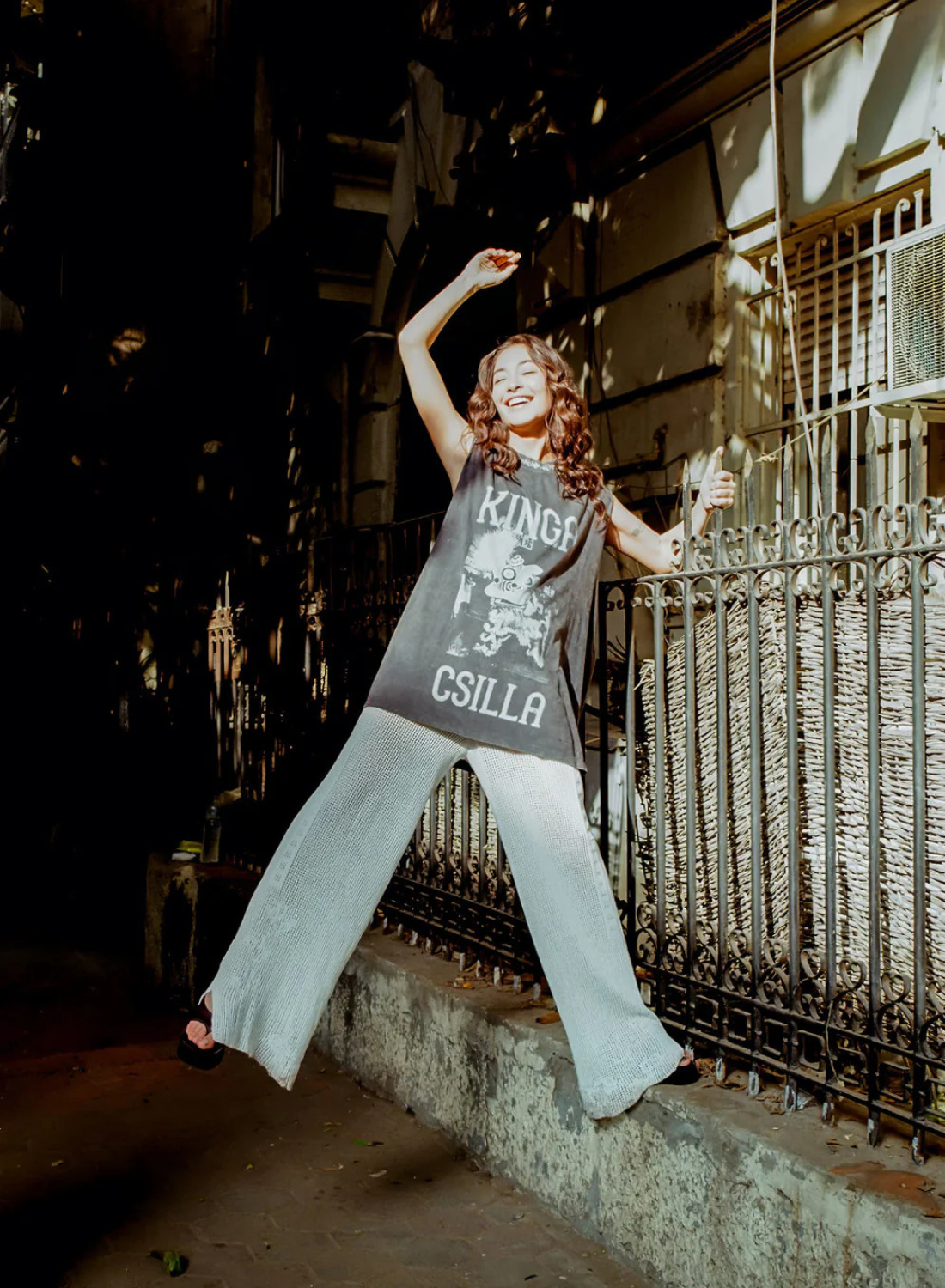 Kinga Csilla Dragon Dancing Tee in Vintage Black