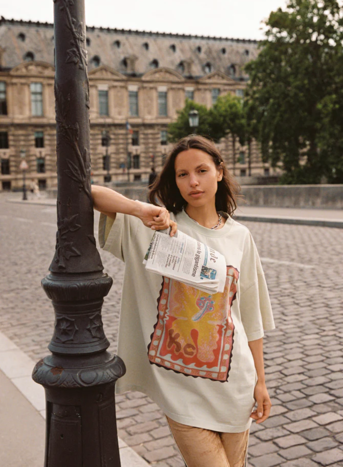 Kinga Csilla Hibiscus Tee in Dusty Sage