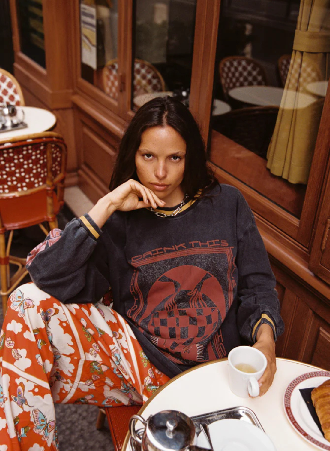 Kinga Csilla Love Potion Roses Tee in MIDNIGHT