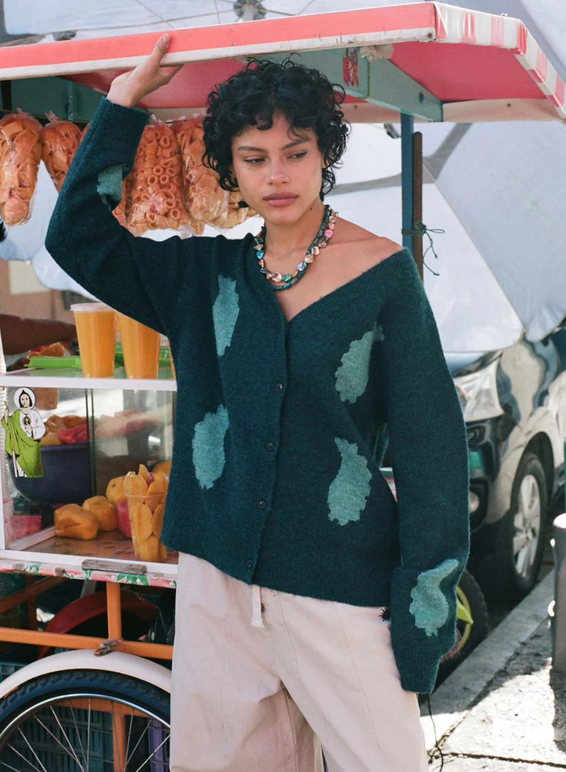 Kinga Csilla Mare Nota Cardigan in Ocean