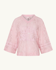 Kinga Csilla Nova Lace Onyx Tee in Baby Pink
