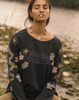 Kinga Csilla Petalo Sadie LS Tee in Washed Black
