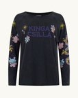 Kinga Csilla Petalo Sadie LS Tee in Washed Black