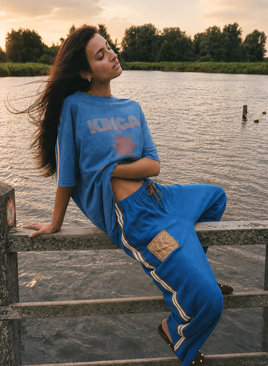 Kinga Csilla Sunset Tee in BLUE