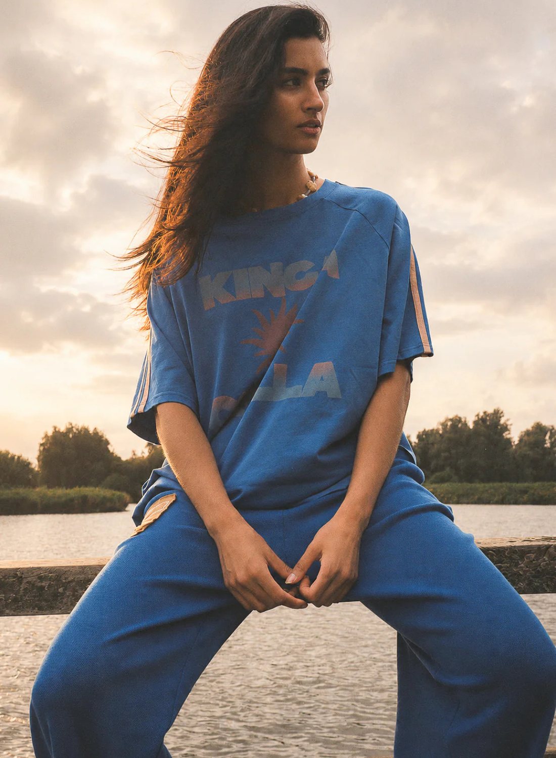 Kinga Csilla Sunset Tee in BLUE