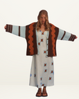 Kinga Csilla Surf Citta Cardigan in BLUE BROWN BURNT ORANGE