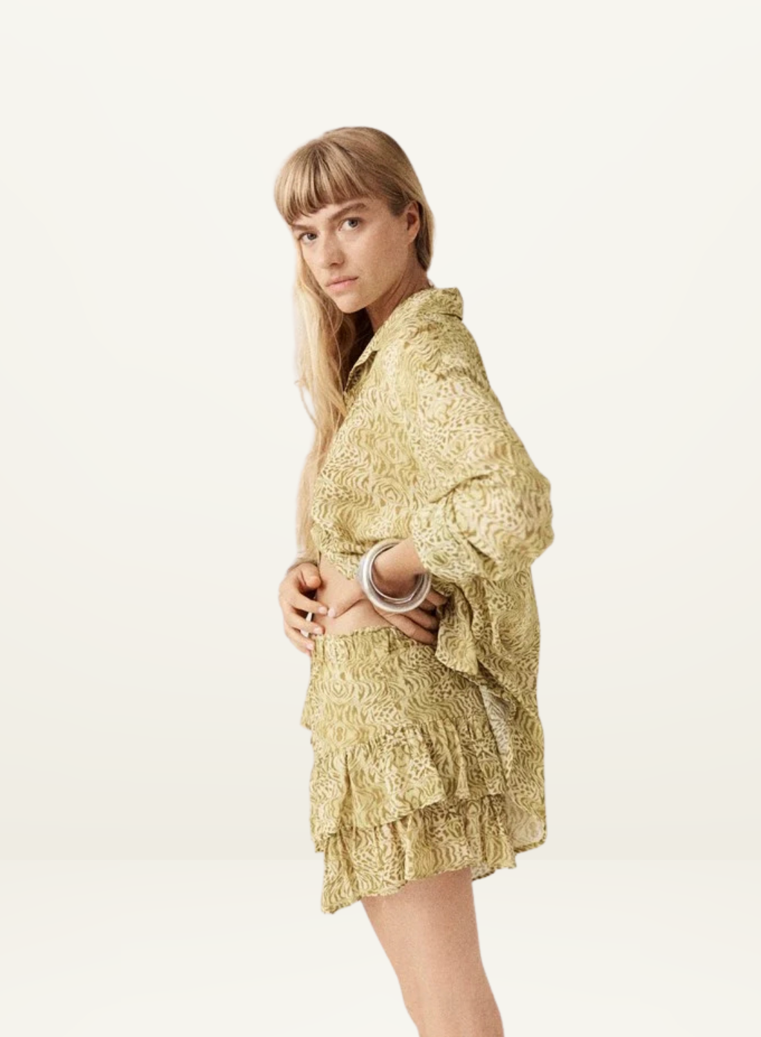 Kinga Csilla Viper Dorata Shirt in Pistachio