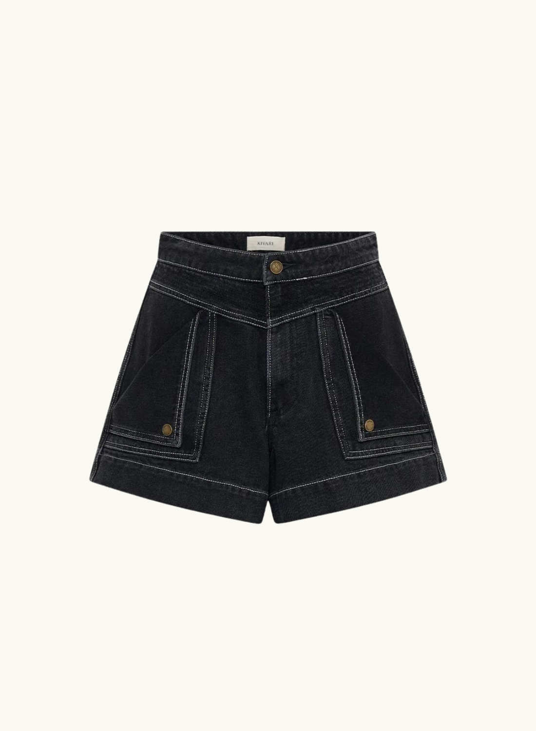 Kivari Celene Denim Short in BLACK-Kivari-Frolic Girls