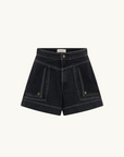 Kivari Celene Denim Short in BLACK-Kivari-Frolic Girls