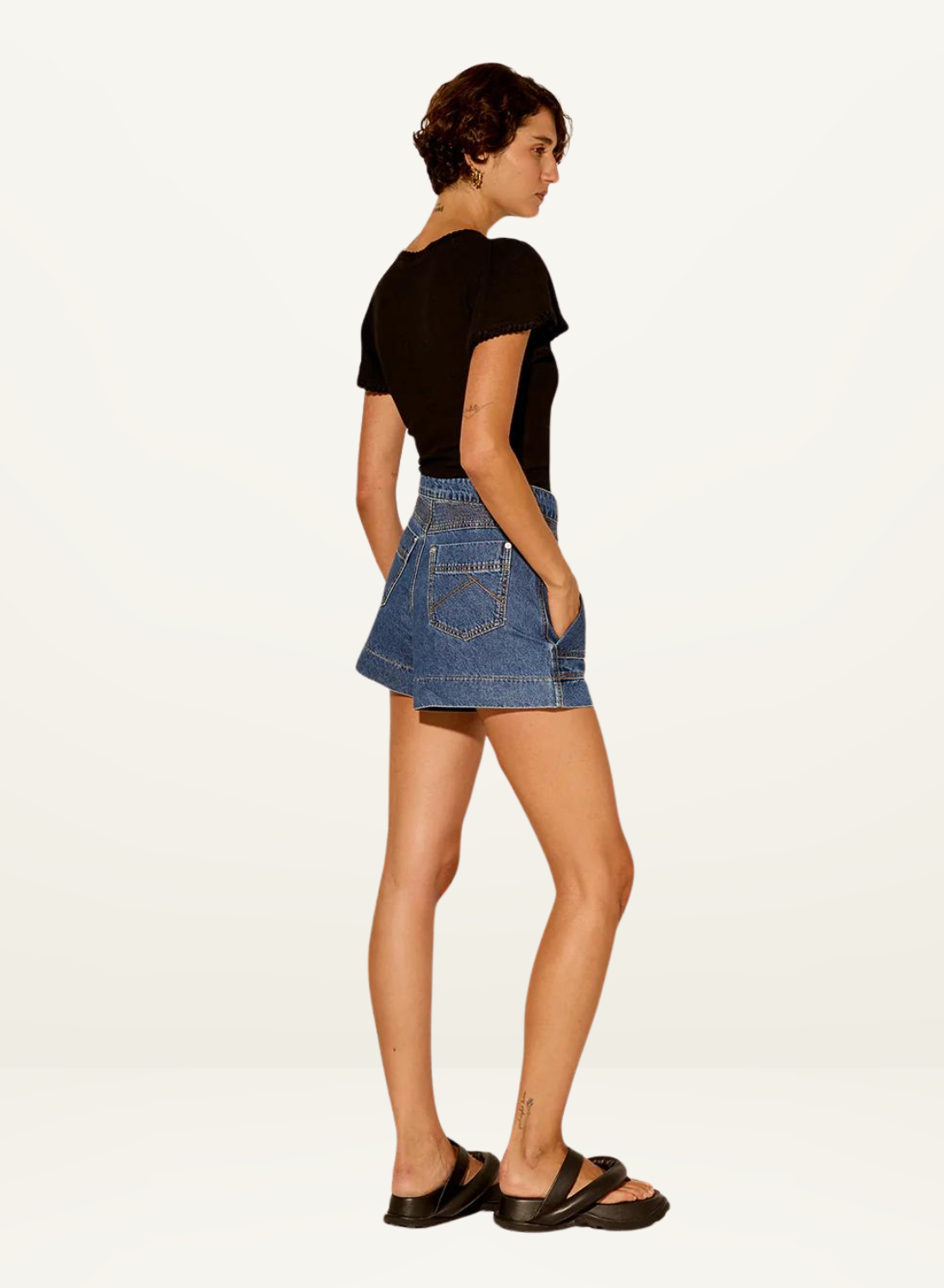 Celene Denim Short in INDIGO Kivari-Kivari-Frolic Girls