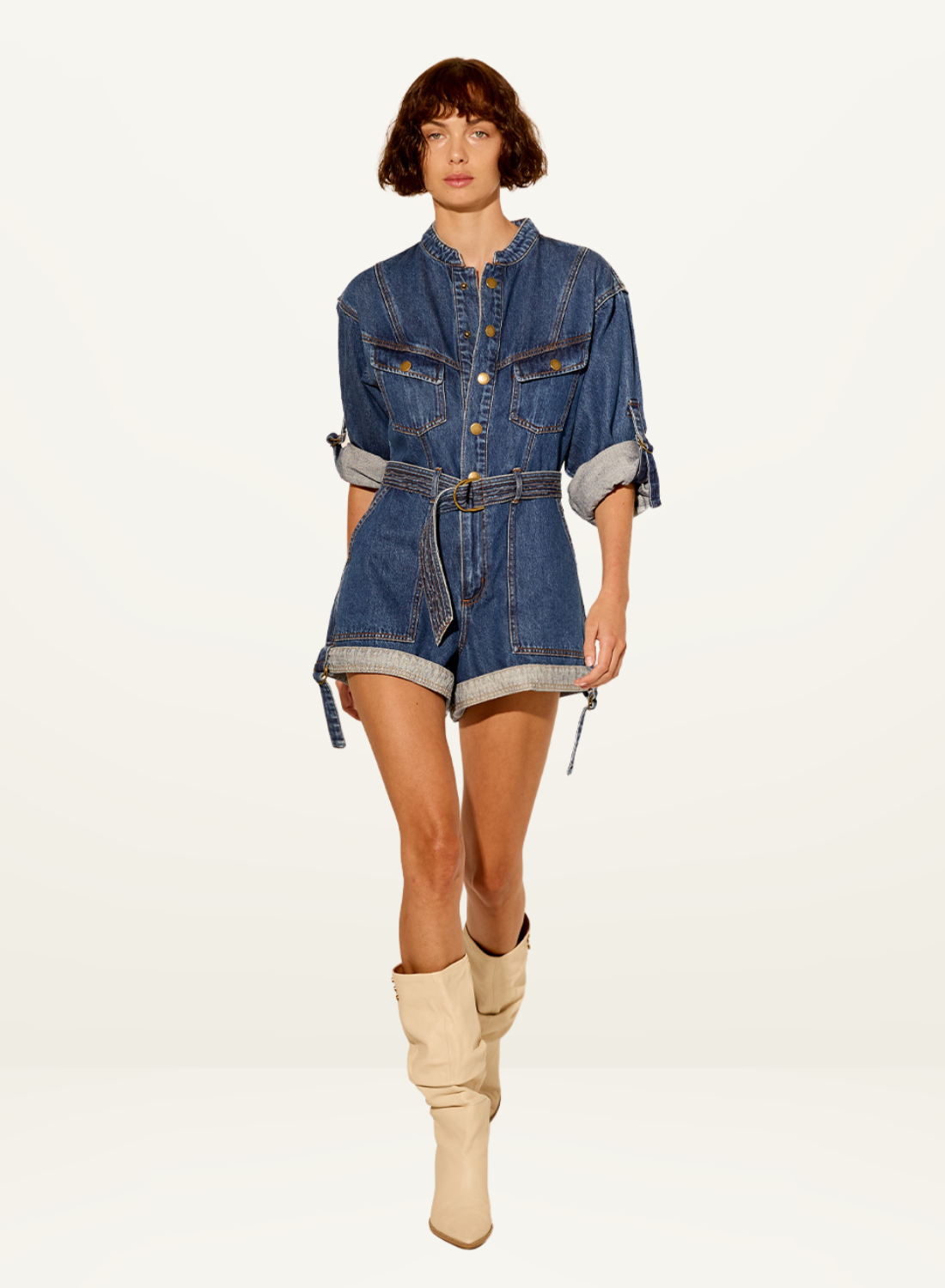 Elena Denim Playsuit in INDIGO Kivari-Kivari-Frolic Girls